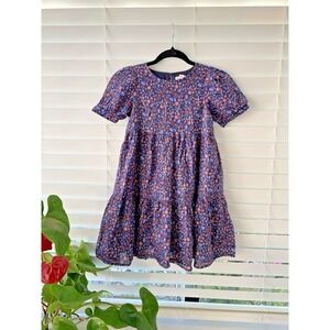 Girls Cat & Jack floral dress in a tiered style Purple Shimery Size 7/8